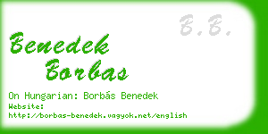 benedek borbas business card
